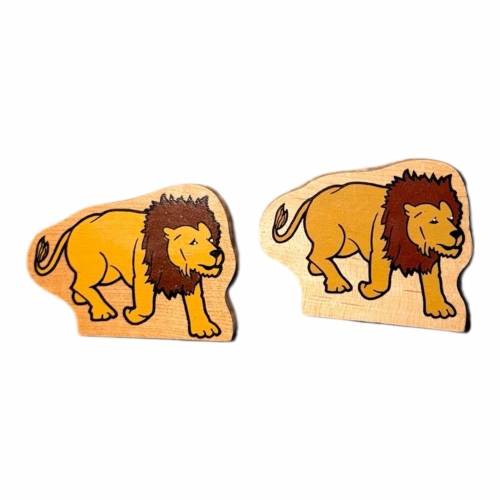 Thomas & Friends Wooden Railway Circus Lot 2x Lions Gullane 2001 Animal Figure